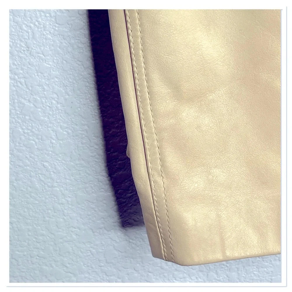 J Crew VINTAGE Women’s Beige Leather Jacket Sz M